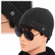 Czapki męskie - CZAPKA męska DOKERKA Jesienna Zimowa GRAFITOWA Wygodna Pako Jeans - miniaturka - grafika 1