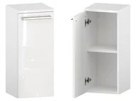 Szafki łazienkowe - Słupek Łazienkowy ATH 30 cm DD Lewy - Biały Wysoki Połysk - Uchwyty Stal Szczotkowana - miniaturka - grafika 1