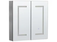 Szafki łazienkowe - Szafka łazienkowa wisząca z lustrem LED 60 x 60 cm czarna MAZARREDO - miniaturka - grafika 1