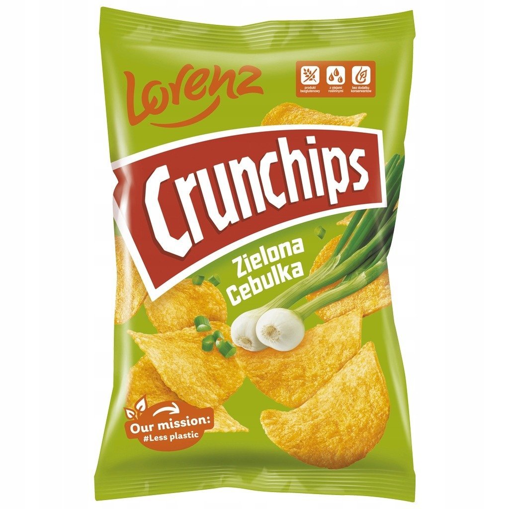Chipsy ziemniaczane Crunchips o smaku zielonej cebulki 130 g