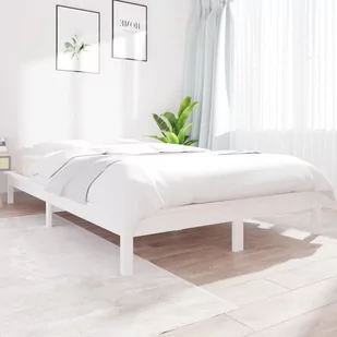 Lumarko Rama łóżka, biała, 200 x 200 cm, lite drewno sosnowe - Łóżka - miniaturka - grafika 1