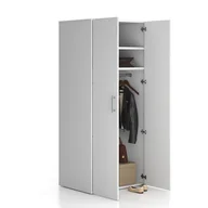 Szafy biurowe - Szafa biurowa ubraniowa wysoka SOLID, drążek ubraniowy, 2 półki, 800 x 600 x 1830 mm, biały - miniaturka - grafika 1