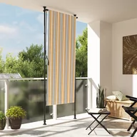 Markizy - vidaXL Roleta zewnętrzna, żółto-biała, 120x270 cm, tkanina i stal - miniaturka - grafika 1
