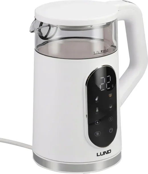 2x Lund Czajnik Elektryczny 1,7l, Regulacja Temperatury ,biały