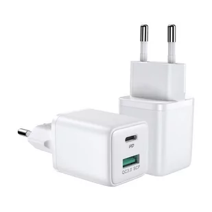 Joyroom ładowarka sieciowa (wtyczka EU) USB / USB Typ C 30W Power Delivery QuickCharge 3.0 AFC FCP biała (L-QP303) - Ładowarki do telefonów - miniaturka - grafika 1