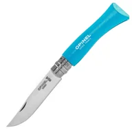 Noże - Nóż składany Opinel No.7 Colorama Inox blister - Cyan Blue - miniaturka - grafika 1
