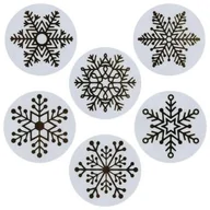 Szkolne artykuły papiernicze - Naklejki papierowe na taśmie Śnieżynki 25mm 500szt - miniaturka - grafika 1