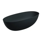 Wanny - Omnires Shell M+ Wanna wolnostojąca 175x78 cm black lava + syfon z korkiem klik-klak SHELL175WWBLV - miniaturka - grafika 1