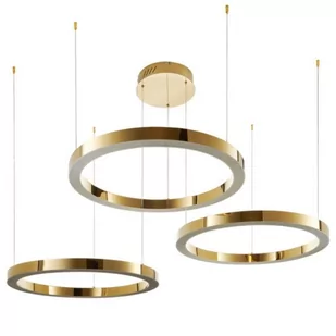 Lampa wisząca ring Circle DN924-80+80+80 gold Step LED 112W 3000K złoty - Lampy sufitowe - miniaturka - grafika 1