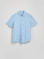 Koszule męskie - Reserved - Wzorzysta koszula regular fit - jasnoniebieski - miniaturka - grafika 1