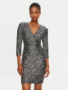 Rinascimento Sukienka koktajlowa CFC0121759003 Srebrny Regular Fit - Sukienki - miniaturka - grafika 1