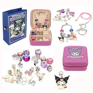 Biżuteria dla dzieci - Zestaw Do Robienia Bransoletek Biżuterii Koraliki Charms Zawieszki Kuromi - miniaturka - grafika 1