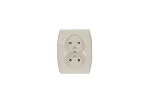 Abex Gniazdo podwójne z/u monoblok Nova - beż - Gniazdka elektryczne - miniaturka - grafika 1