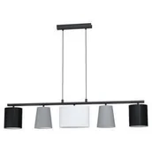 Lampy sufitowe - Eglo Almeida 1 98588 lampa wisząca zwis oprawa 5x25W E27 szara/biała/czarna - miniaturka - grafika 1