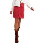 Spódnice - Joe Browns Damska spódnica mini z diagonalu z guzikami, Czerwony, 44 - miniaturka - grafika 1