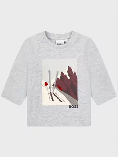 Bluzy dla chłopców - Boss Bluzka J05951 M Szary Regular Fit - grafika 1