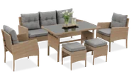 Zestaw mebli ogrodowych FOCUS GARDEN Cortina Beige, brązowy, 6-elementowy