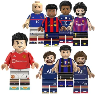 Piłkarska Extraliga - Mbappe Messi Ronaldo Neymar Zinedine Suarez Ibrahimovic Ronaldinho - figurki klocki 8 szt - Klocki - miniaturka - grafika 1