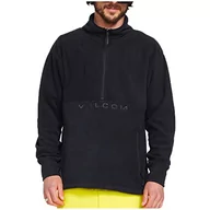 Bluzy męskie - Volcom Męska bluza polarowa V-Science P/O 1/2 z suwakiem, czarna, M, czarny, M - miniaturka - grafika 1
