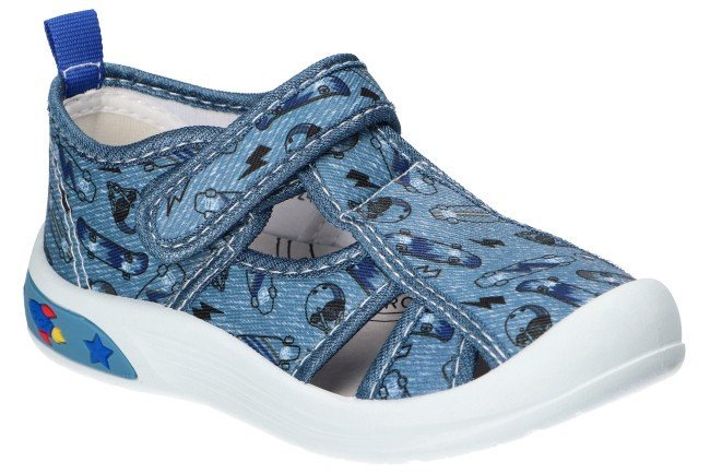 AMERICAN CLUB TEN130 SANDAŁY TENISÓWKI TRAMPKI DZIECIĘCE WKŁADKA SKÓRZANA BLUE 30