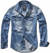Koszule męskie - Koszula BRANDIT Riley Denim Shirt denim blue 3XL - miniaturka - grafika 1