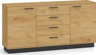 Komody - Komoda BRONX 2D4S 170cm dąb/czarna ML MEBLE - miniaturka - grafika 1