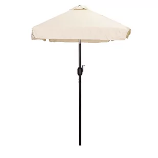 Prostokątny duży parasol ogrodowy skośny łamany z korbą beżowy 200 x 140 cm - Parasole ogrodowe - miniaturka - grafika 1