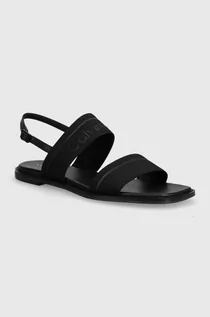 Sandały damskie - Calvin Klein sandały FLAT SANDAL HE damskie kolor czarny HW0HW01990 - grafika 1