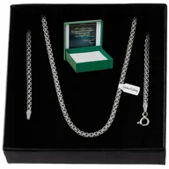 Łańcuszki - PIĘKNY SREBRNY NASZYJNIK ŁAŃCUSZEK DAMSKI 925 / LŚNIĄCY / SOLIDNY PREZENT - miniaturka - grafika 1