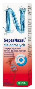 KRKA D.D. NOVO MESTO Septanazal aerozol do nosa dla dorosłych 10 ml - Apteczki i materiały opatrunkowe KRKA D.D. NOVO MESTO Septanazal aerozol do nosa dla dorosłych 10 ml - Apteczki i materiały opatrunkowe - miniaturka - grafika 1