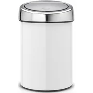 Kosze na śmieci - Brabantia Kosz na śmieci z pokrywą Touch Bin, biały, 3 l - miniaturka - grafika 1