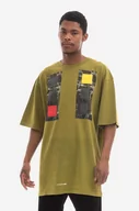 Koszulki męskie - A-COLD-WALL* t-shirt bawełniany kolor zielony wzorzysty ACWMTS097-COLDGREY - miniaturka - grafika 1