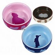 Akcesoria dla gryzoni - Trixie miseczki ceramiczne dla gryzoni - Ø 11 cm, 250 ml, dla świnki morskiej - miniaturka - grafika 1