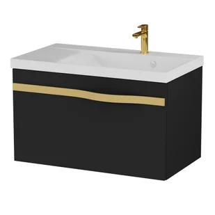 Szafka łazienkowa pod umywalkę Krofam Vog 60 cm czarny mat 159-0054 - Szafki łazienkowe - miniaturka - grafika 1