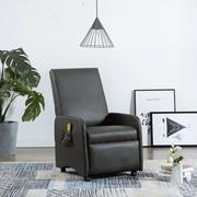 Fotele - vidaXL Elektryczny fotel do masażu, z regulacją, szary, ekoskóra - miniaturka - grafika 1