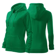 Moda i Uroda OUTLET - Bluza zieleń trawy damska z logo na sercu i plecach z nadrukiem logo firmy 300g 411 kolor 16 bluza trendy zipper - miniaturka - grafika 1