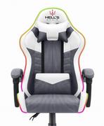 Fotele gamingowe - Fotel Gamingowy Hell'S Chair Hc- 1004 Led Szary Biały Tkanina - miniaturka - grafika 1