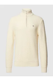 Sweter z dzianiny z krótkim zamkiem błyskawicznym - Gant - Swetry męskie - miniaturka - grafika 1