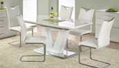 Stoły - Luksusowy rozkładany stół biały połysk - Edvin - miniaturka - grafika 1