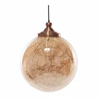 Lampy sufitowe - Beliani Lampa wisząca Lampa wisząca szklana miedziana BENI duża 230085 - miniaturka - grafika 1