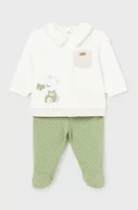 Dresy i komplety dla chłopców - Mayoral Newborn komplet niemowlęcy z domieszką lnu kolor zielony - miniaturka - grafika 1