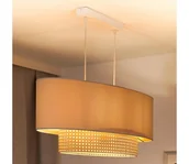 Lampy sufitowe - Duolla - Żyrandol na lince DOUBLE OVAL RATTAN 2xE27/15W/230V kremowy/rattan - miniaturka - grafika 1