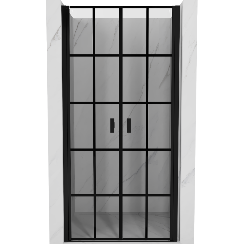 Mexen Mist drzwi prysznicowe uchylne 95 cm, czarna kratka, czarne - 8A7-095-000-70-77