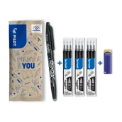 Długopisy - Zestaw PILOT FRIXION 0,7 czarny +9 wkładów + gumka - miniaturka - grafika 1