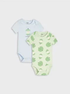 Pajacyki dla niemowląt - Sinsay - Body 2 pack - zielony - grafika 1
