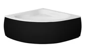 Wanny - Czarno-biała wanna symetryczna narożna z obudową 130x130 Mia Besco - miniaturka - grafika 1