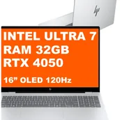Laptopy - HP OmniBook 7 AI 16-ay0575cl / B94P1UA / Ultra 7 / 32GB / 1TB / RTX 4050 / 2k / Dotyk / OLED 120Hz / Win 11 / Srebrny - miniaturka - grafika 1
