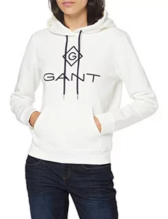 Bluzy damskie - GANT Damska bluza z kapturem Lock Up Sweat Hoodie, Eggshell, M - grafika 1