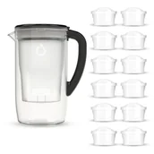 Dzbanki filtrujące - Szklany Dzbanek Filtrujący Dafi PRISMA LED Czarny 12x wkład Unimax - miniaturka - grafika 1