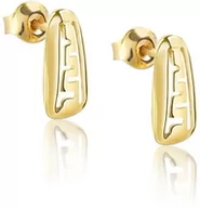 Kolczyki - Delikatne kolczyki sztyfty srebrne pozłacane - miniaturka - grafika 1